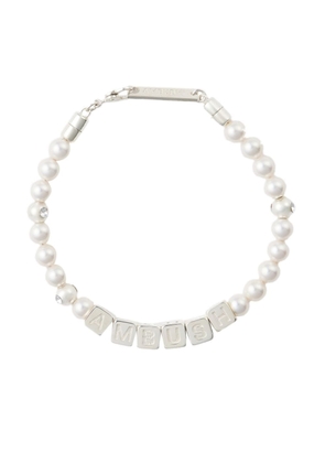 AMBUSH Letterblock pearl-embellished bracelet - White