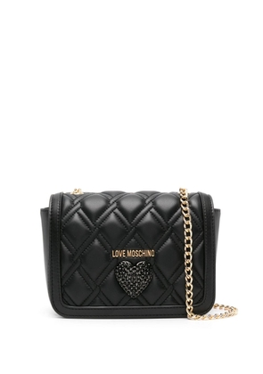 Love Moschino quilted leather crossbody bag - Black