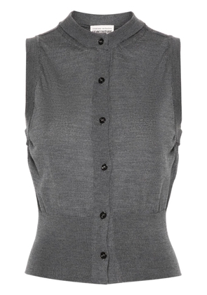 Semicouture button-up knitted vest - Grey