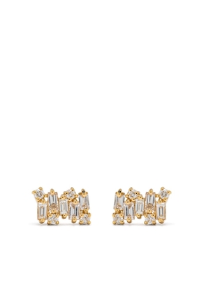 Suzanne Kalan 18kt yellow gold Shimmer diamond stud earrings