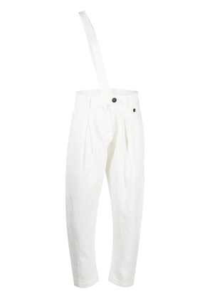Isabel Benenato high-waisted linen trousers - White