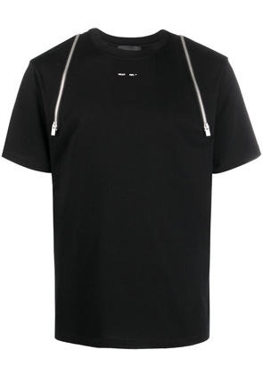 HELIOT EMIL zip-detail cotton T-shirt - Black