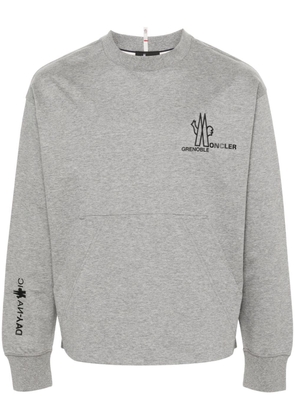 Moncler Grenoble logo-appliqué cotton sweatshirt - Grey