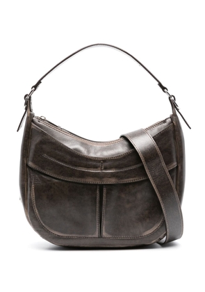 Orciani Delave logo-lettering leather shoulder bag - Brown