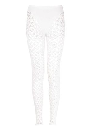 Jean Paul Gaultier perforated mesh leggings - White
