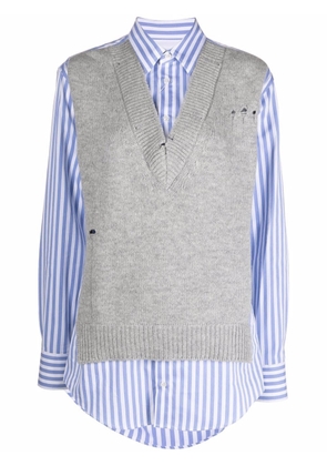 Maison Margiela Spliced knit-detail shirt - Grey