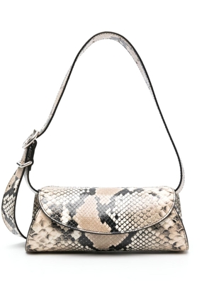 Jil Sander mini Cannolo snake-print shoulder bag - Neutrals