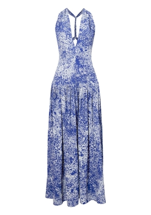 Proenza Schouler abstract-print crepe dress - Blue