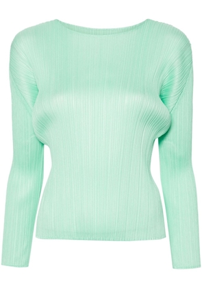 Pleats Please Issey Miyake round-neck plissé blouse - Green