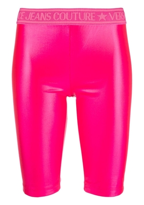 Versace Jeans Couture logo-waistband short leggings - Pink