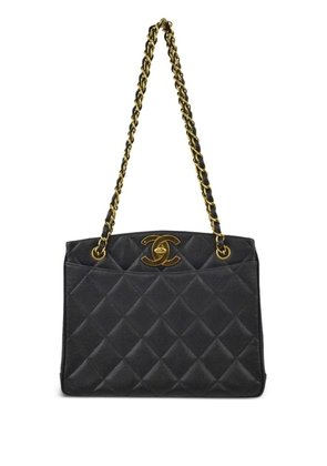 CHANEL Pre-Owned 1995 diamond-quilted leather shoulder bag - Black