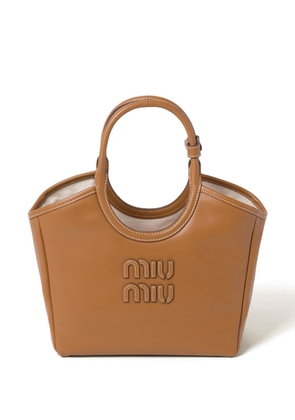 Miu Miu Ivy leather tote bag - Brown