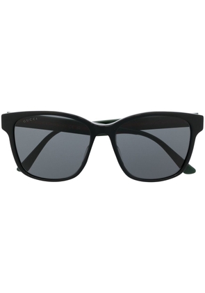 Gucci Eyewear striped square-frame sunglasses - Black