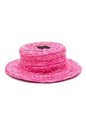 Patou small woven-raffia boat hat - Pink