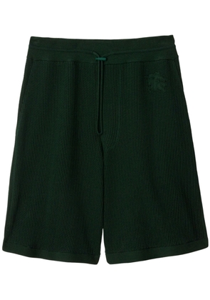 Burberry embroidered-logo mesh cotton shorts - Green