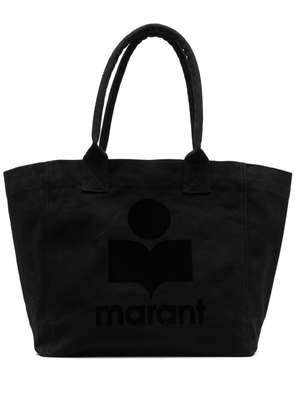 ISABEL MARANT Yenki flocked-logo tote bag - Black