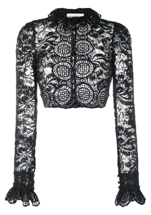 Rabanne cropped lace blouse - Black