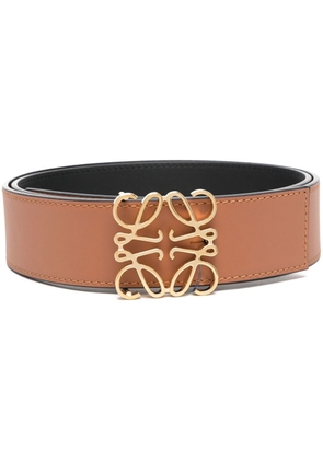 LOEWE Anagram-buckle leather belt - Brown