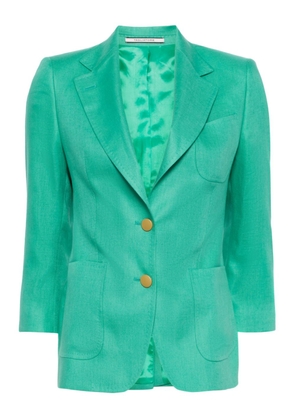 Tagliatore single-breasted linen blazer - Green