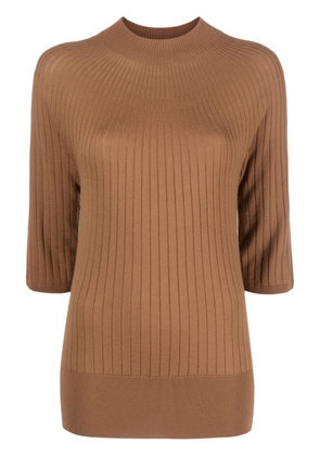Malo ribbed-knit wool jumper - Brown
