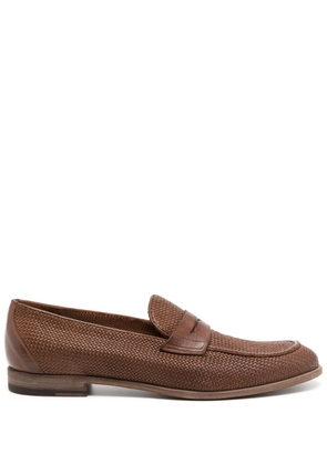 Fratelli Rossetti interwoven leather loafers - Brown
