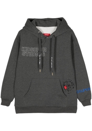 KidSuper embroidered cotton-blend hoodie - Grey