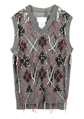 Maison Margiela cut-out knitted tank top - Grey