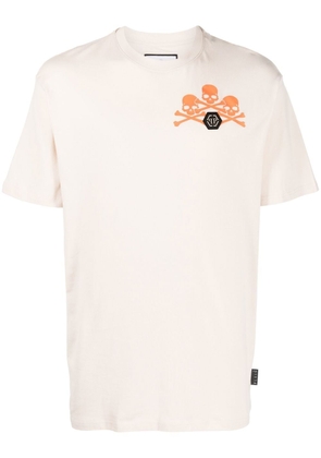 Philipp Plein Skull logo-print T-shirt - Neutrals