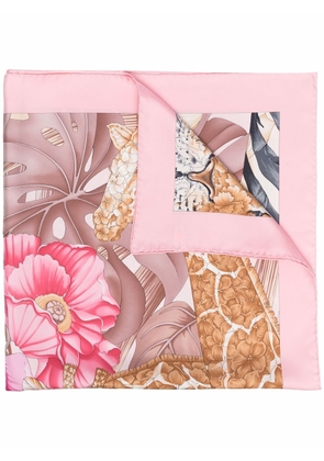 Ferragamo Forest graphic-print silk scarf - Pink