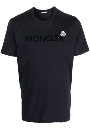 Moncler flocked-logo cotton T-shirt - Blue