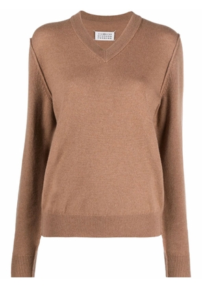 Maison Margiela knitted cashmere jumper - Brown