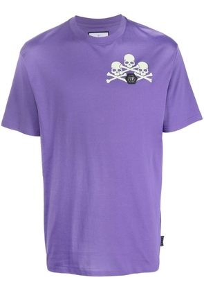 Philipp Plein Skull-print short-sleeve T-shirt - Purple
