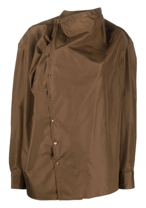 LEMAIRE Soft Collar silk blouse - Brown
