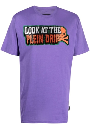 Philipp Plein gem-logo short-sleeved T-shirt - Purple