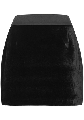 Philipp Plein logo-plaque velvet miniskirt - Black