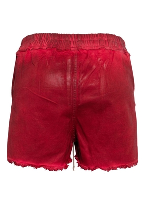 Rick Owens side-slit denim shorts - Red