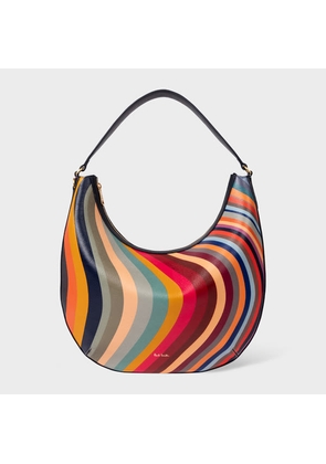 Paul Smith Women's 'Swirl' Leather Medium Round Hobo Bag Multicolour