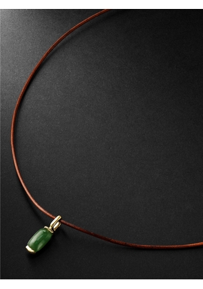 Fernando Jorge - 18-Karat Gold, Leather and Jade Pendant Necklace - Men - Green