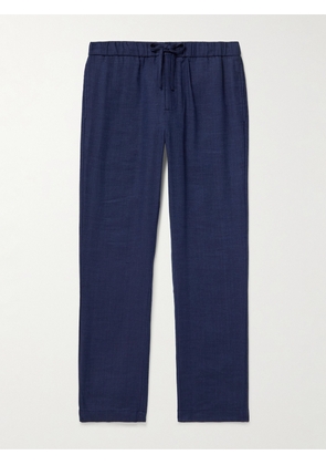Frescobol Carioca - Oscar Straight-Leg Linen and Cotton-Blend Drawstring Trousers - Men - Blue - UK/US 28