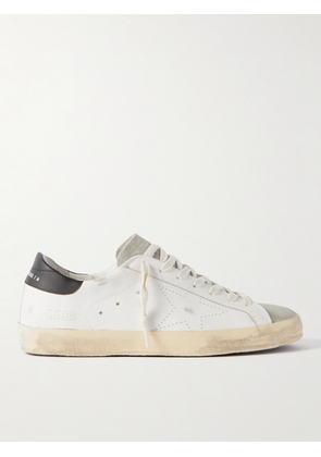 Golden Goose - Superstar Distressed Leather and Suede Sneakers - Men - White - EU 39
