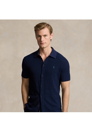 Textured Cotton-Linen Shirt Jumper
