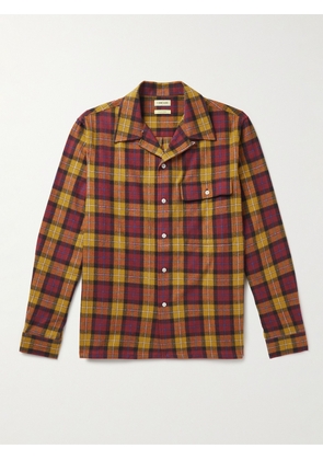 De Bonne Facture - Convertible-Collar Checked Cotton-Flannel Shirt - Men - Red - S