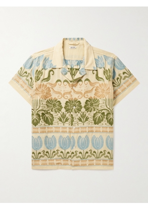 BODE - Camp-Collar Embroidered Cotton-Gauze Shirt - Men - Neutrals - S
