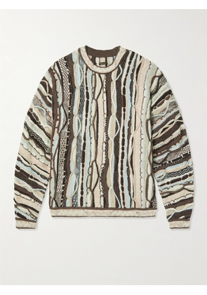 KAPITAL - Cotton-Jacquard Sweater - Men - Brown - 1
