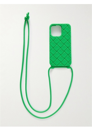 Bottega Veneta - Intrecciato Rubber iPhone 13 Pro Case with Lanyard - Men - Green