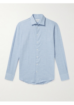 Richard James - Cotton and Wool-Blend Shirt - Men - Blue - UK/US 14.5