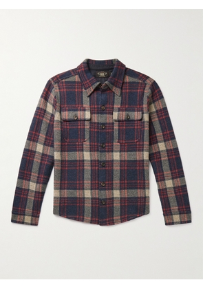 RRL - Matlock Checked Wool, Linen and Cashmere-Blend Shirt - Men - Blue - S