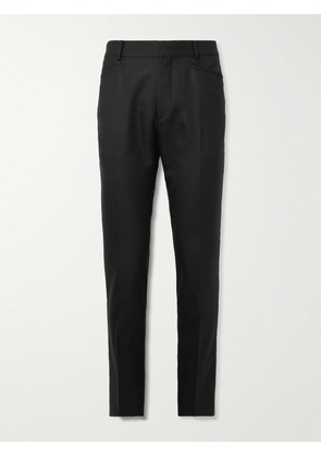 TOM FORD - Slim-Fit Wool, Mohair and Silk-Blend Twill Trousers - Men - Black - IT 46