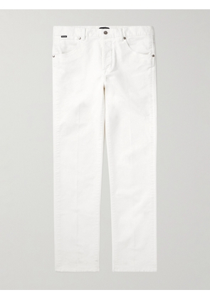 TOM FORD - Slim-Fit Straight-Leg Cotton-Blend Moleskin Trousers - Men - White - UK/US 30