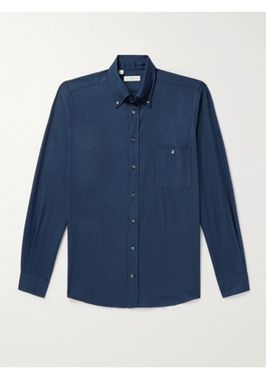 Richard James - Button-Down Collar Cotton-Flannel Shirt - Men - Blue - UK/US 15